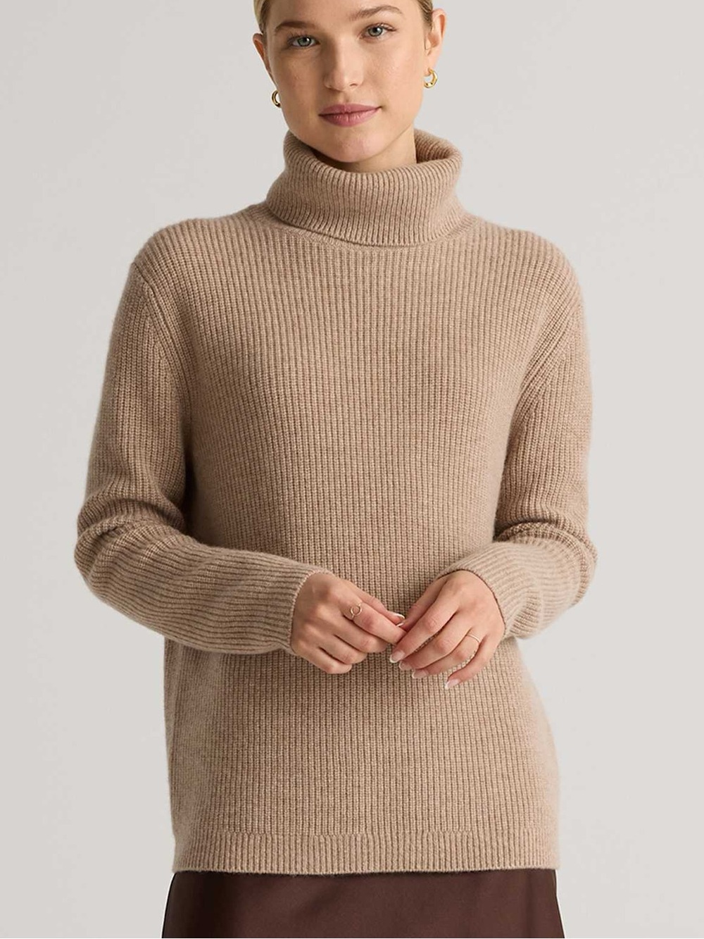 Quince Mongolian Cashmere Fisherman Turtleneck Sweater NWOT